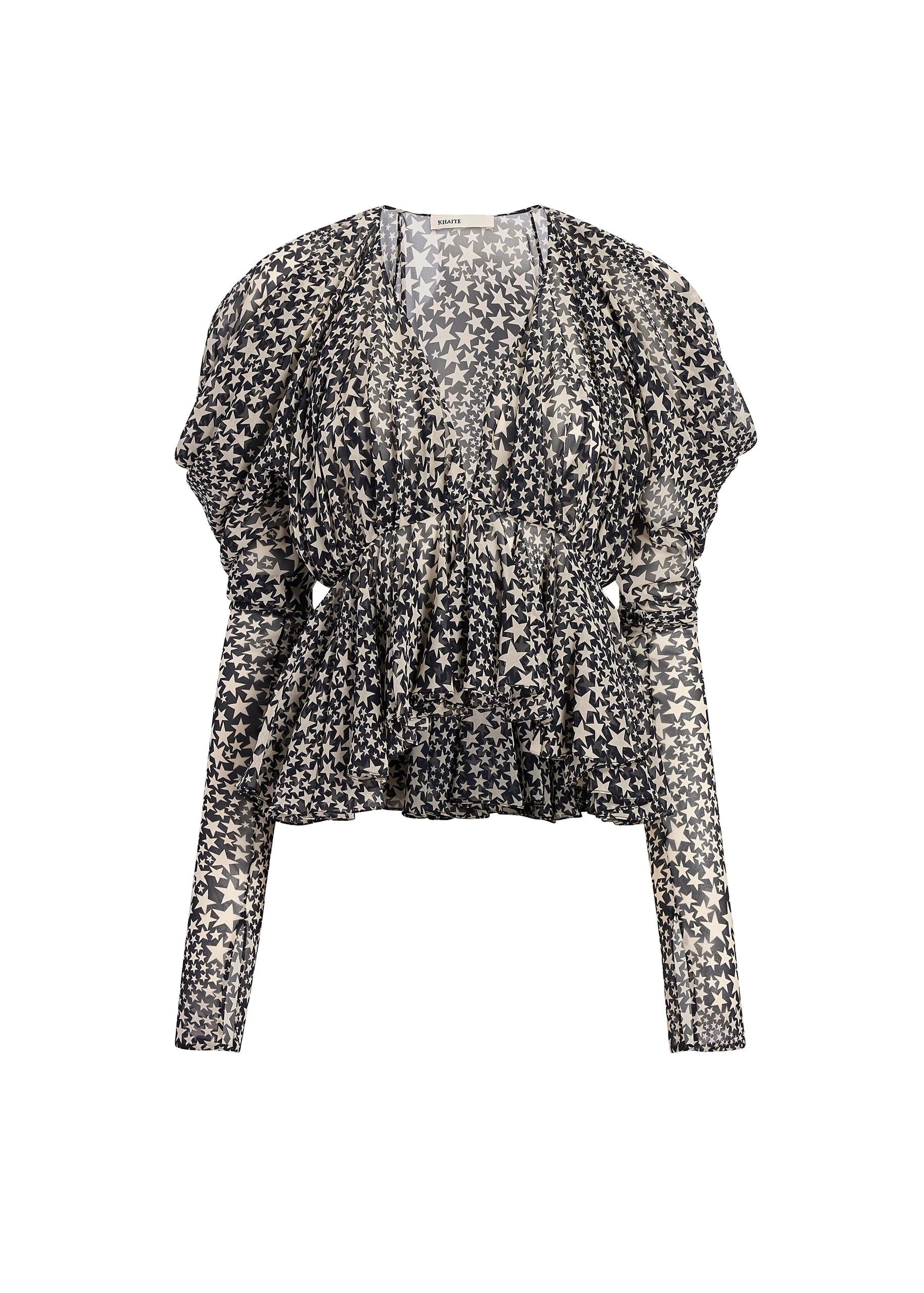 Khaite Tylar Top in Dark Navy and Cream 0 Khaite Tylar Top in Dark Navy and Cream | Tops | Coveti
