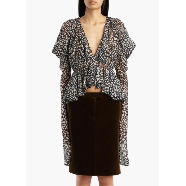 Khaite Tylar Top in Dark Navy and Cream | Tops | Coveti