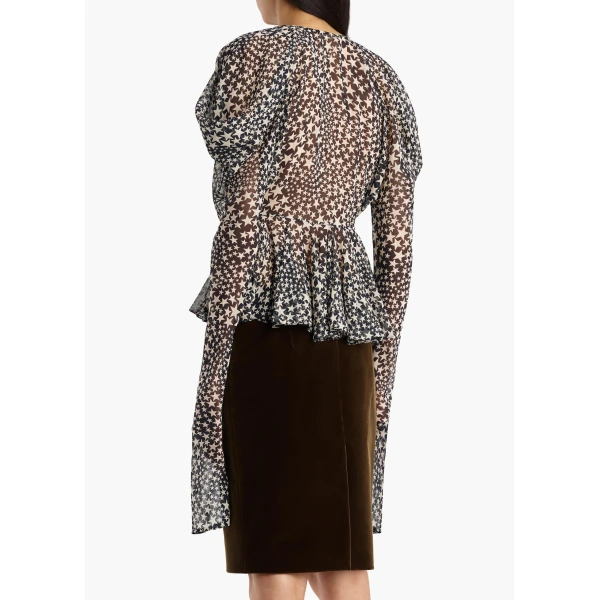 Khaite Tylar Top in Dark Navy and Cream | Tops | Coveti