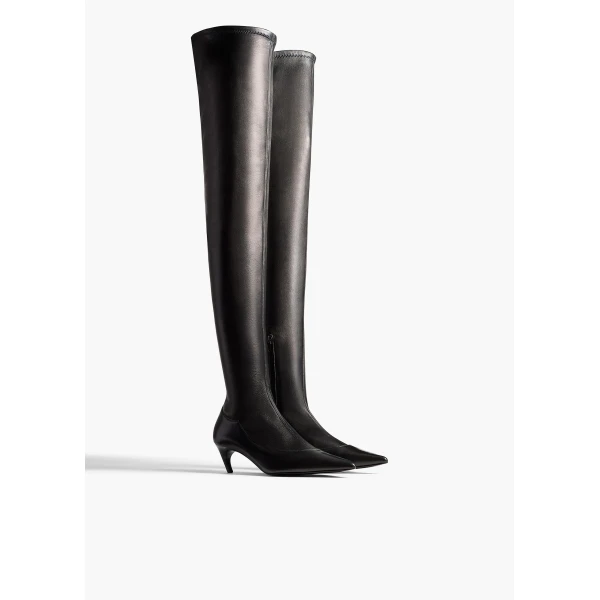 Khaite Valerie Over-the-Knee Boot in Black | Boots | Coveti