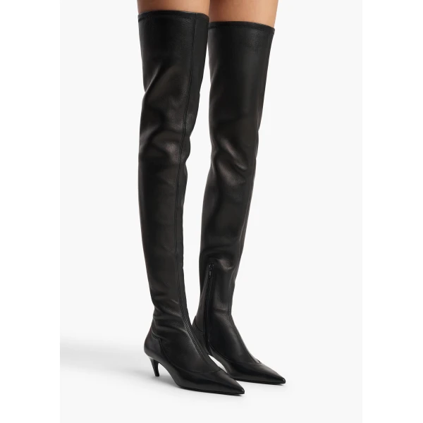 Khaite Valerie Over-the-Knee Boot in Black | Boots | Coveti