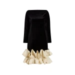 Khaite Valetta Dress in Black Velvet | Dresses | Coveti