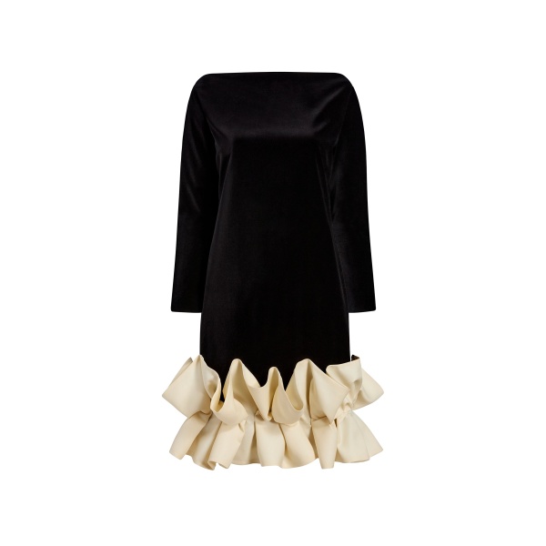 Valetta Dress in Black Velvet