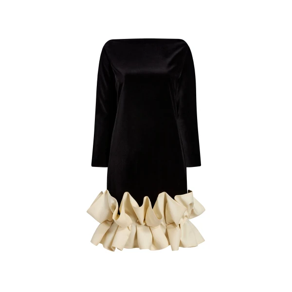 Valetta Dress in Black Velvet