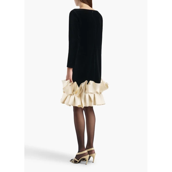 Khaite Valetta Dress in Black Velvet | Dresses | Coveti