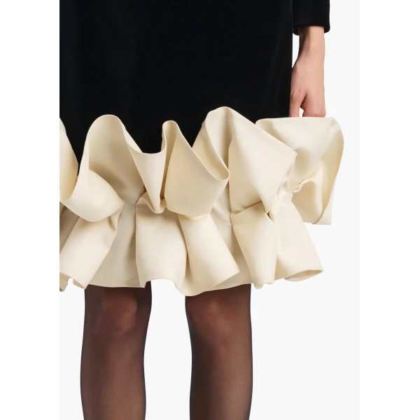 Khaite Valetta Dress in Black Velvet | Dresses | Coveti
