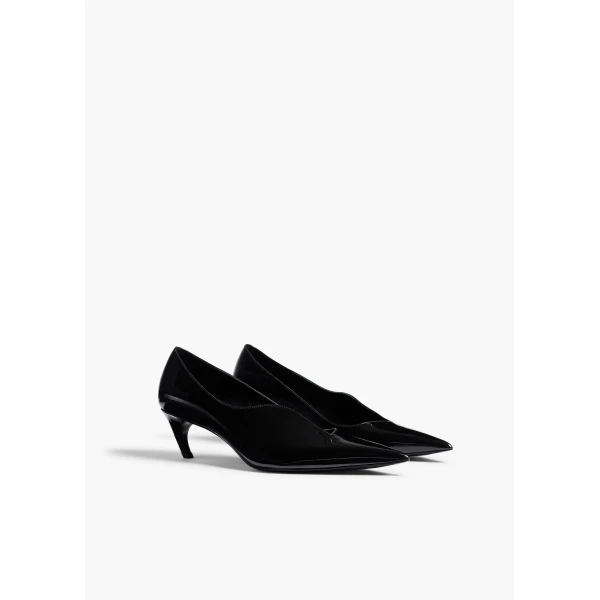 Khaite Vivien Low Pump in Black Patent Leather | Heels | Coveti