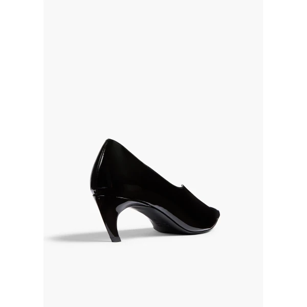 Khaite Vivien Low Pump in Black Patent Leather | Heels | Coveti