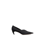 Khaite Vivien Low Pump in Black and White Pinstripe | Heels | Coveti