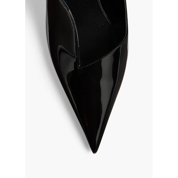 Khaite Vivien Pump in Black Patent Leather | Heels | Coveti