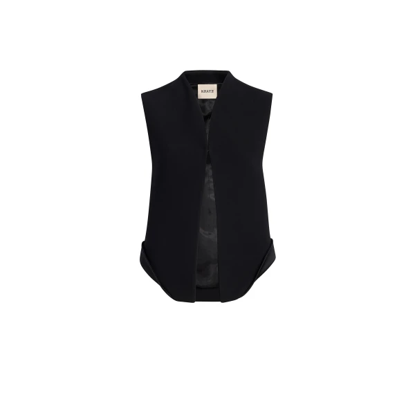 Vyn Gilet in Black Crepe