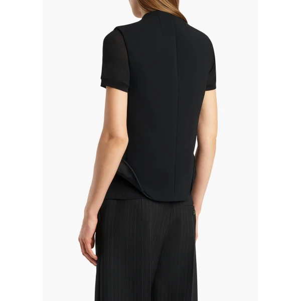 Khaite Vyn Gilet in Black Crepe | Jackets | Coveti