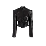 Khaite Yoko Jacket in Black Leather | Jackets | Coveti