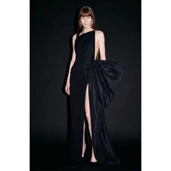 LOULOU Asymmetrical Embellished Gown | Evening Gowns | Coveti
