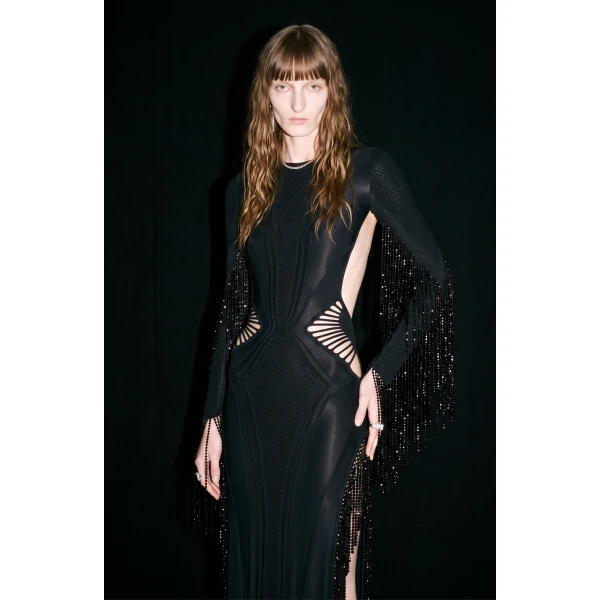 LOULOU Beaded Fringe Cutout Maxi Dress | Maxi Dresses | Coveti