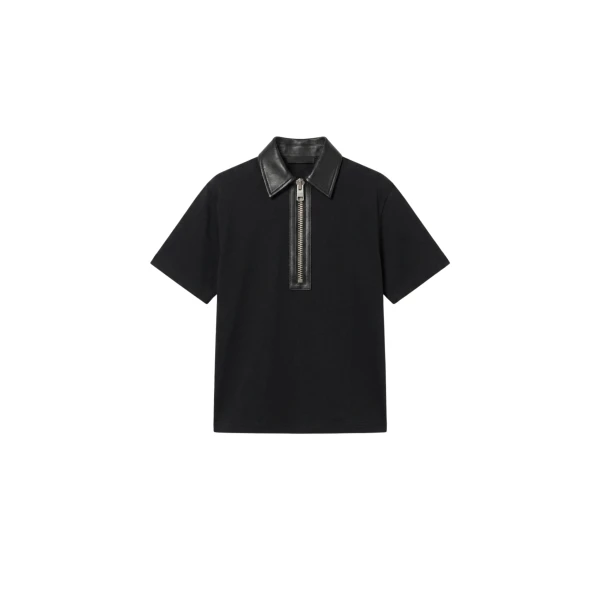 LOULOU Beaded Skeleton Polo Top | Short Sleeved | Coveti