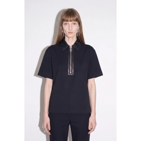 LOULOU Beaded Skeleton Polo Top | Short Sleeved | Coveti