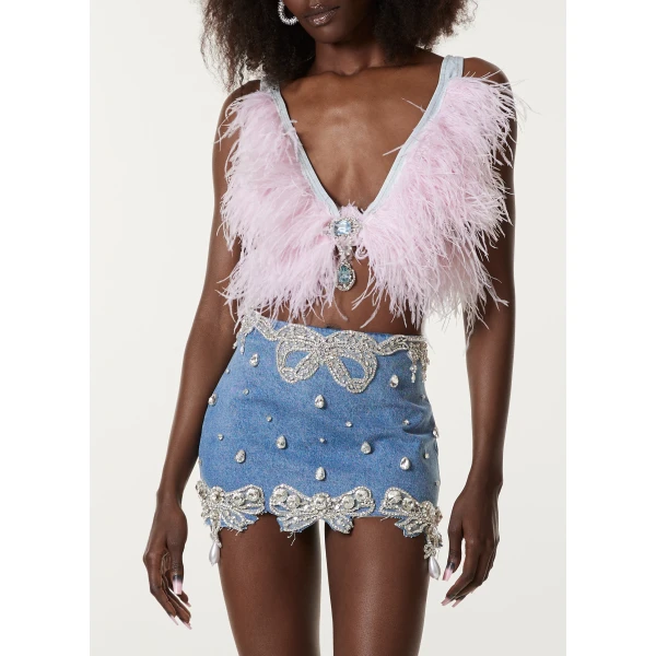 LOULOU Belle Antoinette Skirt | Denim Skirts | Coveti
