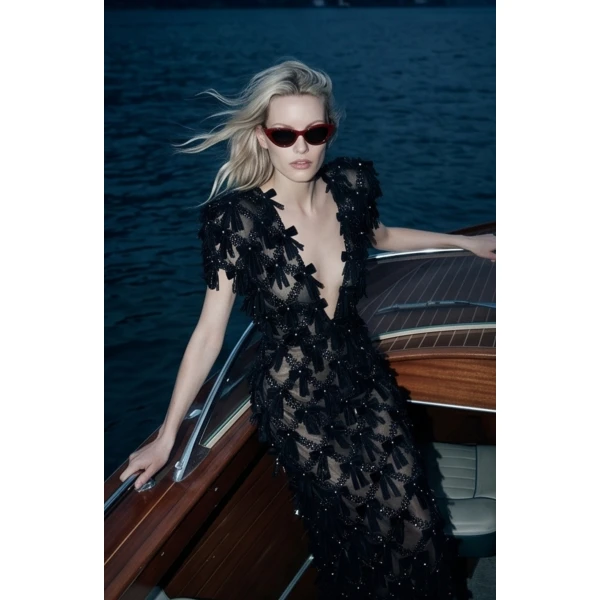 LOULOU Black Bow Maxi Dress | Maxi Dresses | Coveti