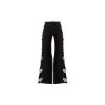 LOULOU Black Cut-Out Crystal Denim Jeans | Denim | Coveti