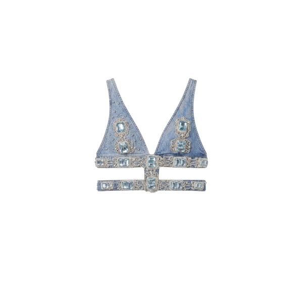 Camille Aqua Denim Top