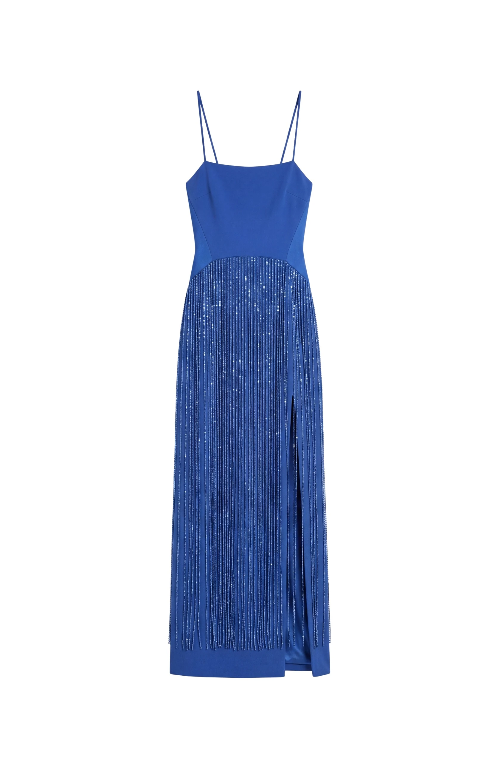 LOULOU Cobalt Crystal Fringe Maxi Dress 0 LOULOU Cobalt Crystal Fringe Maxi Dress | Maxi Dresses | Coveti