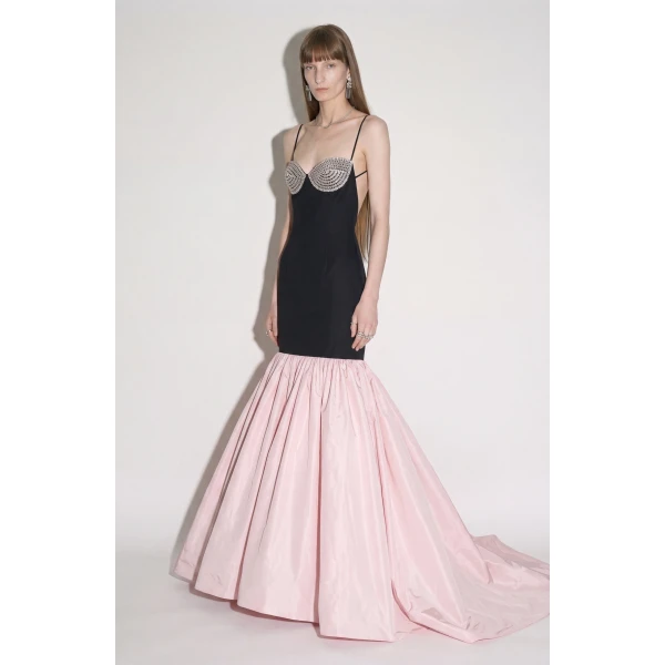LOULOU Contrast Mermaid Gown | Evening Gowns | Coveti