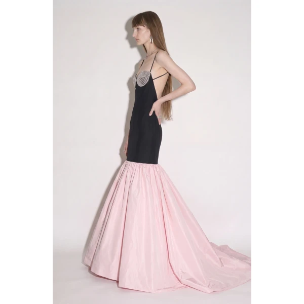 LOULOU Contrast Mermaid Gown | Evening Gowns | Coveti