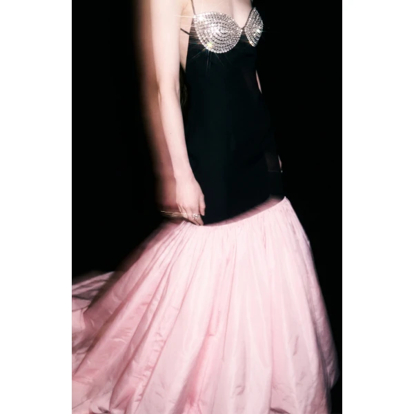 LOULOU Contrast Mermaid Gown | Evening Gowns | Coveti