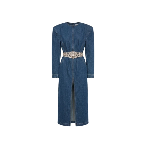 Crystal Belt Denim Dress