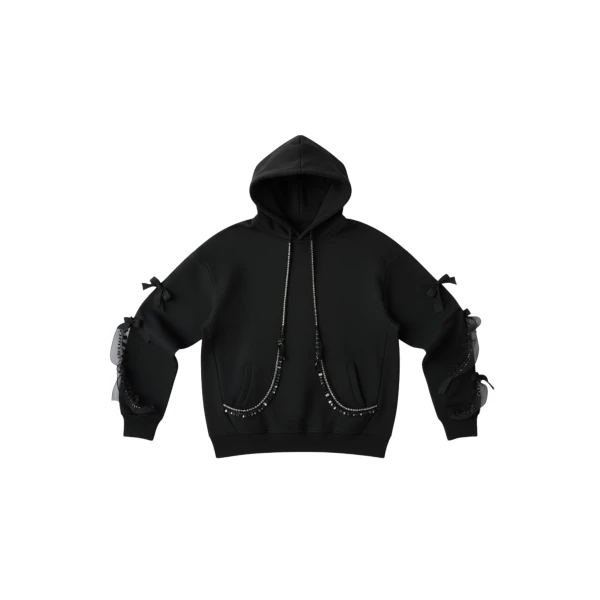 LOULOU Crystal Bow Hoodie | Hoodies | Coveti
