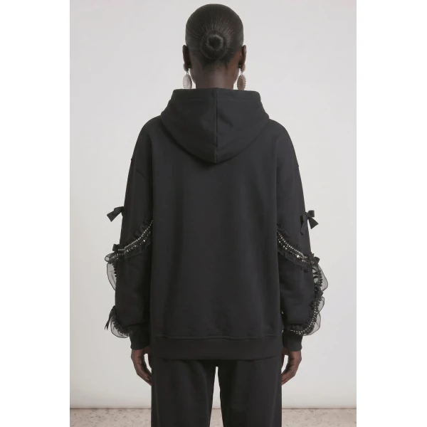 LOULOU Crystal Bow Hoodie | Hoodies | Coveti