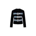 LOULOU Crystal Buckle Velvet Jacket | Jackets | Coveti
