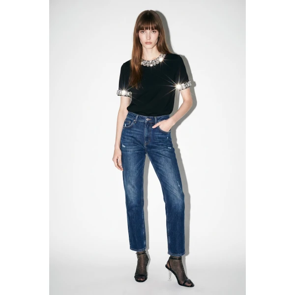 LOULOU Crystal-Collar T-Shirt | T-shirts | Coveti