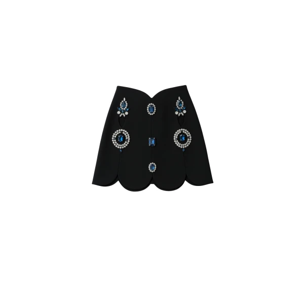 Crystal Cut-Out Mini Skirt
