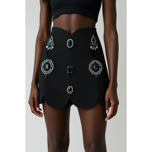 LOULOU Crystal Cut-Out Mini Skirt | Mini Skirts | Coveti