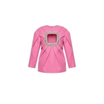 LOULOU Crystal Cutout Mini Dress in Fuchsia Wool | Mini Dresses | Coveti
