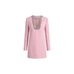LOULOU Crystal Cutout Mini Dress in Pastel Pink | Mini Dresses | Coveti