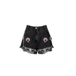 LOULOU Crystal Denim Shorts | Denim Shorts | Coveti