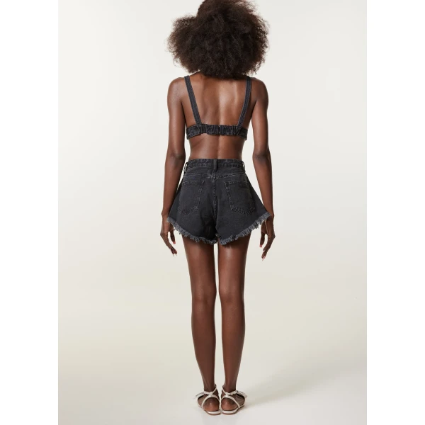 LOULOU Crystal Denim Shorts | Denim Shorts | Coveti