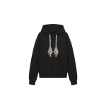 LOULOU Crystal Drawstring Hoodie in Black | Hoodies | Coveti