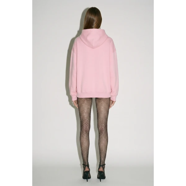 LOULOU Crystal Drawstring Hoodie in Pink | Hoodies | Coveti