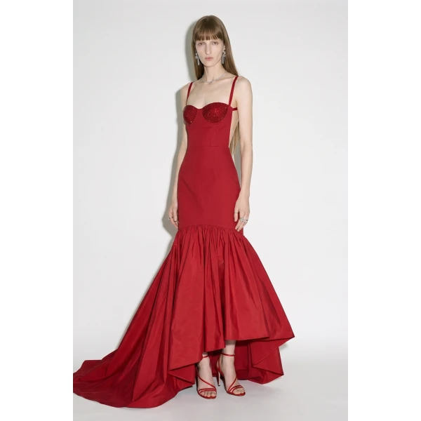 LOULOU Crystal-Embellished Bustier Gown | Evening Gowns | Coveti
