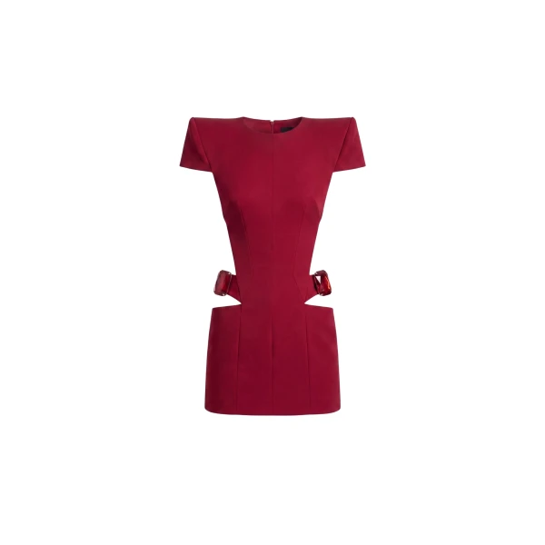 Crystal-Embellished Cutout Mini Dress