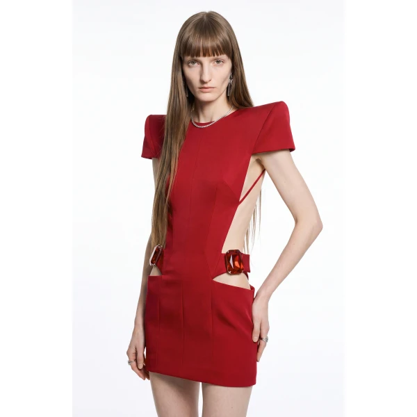LOULOU Crystal-Embellished Cutout Mini Dress | Mini Dresses | Coveti