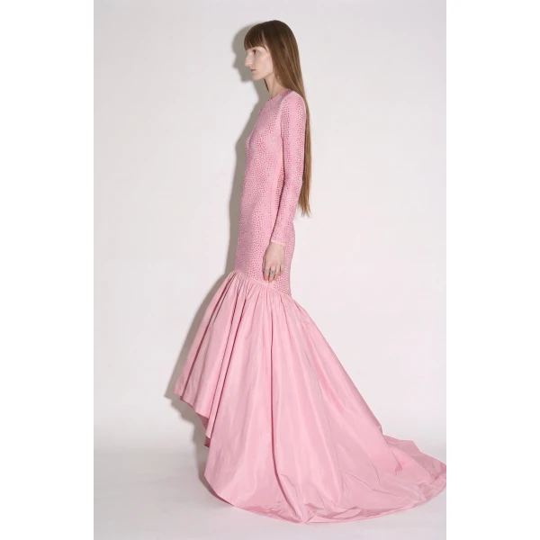 LOULOU Crystal Embellished High-Low Gown | Evening Gowns | Coveti