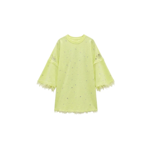 LOULOU Crystal Feather T-Shirt | T-shirts | Coveti