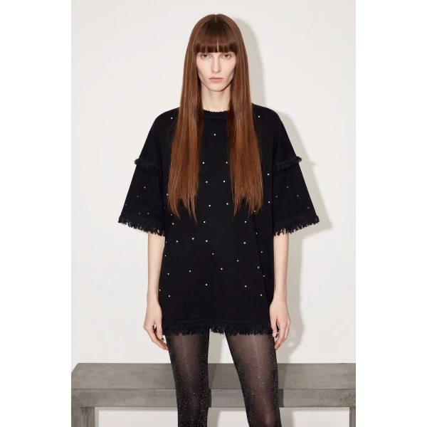 LOULOU Crystal-Fringed Tee | T-shirts | Coveti