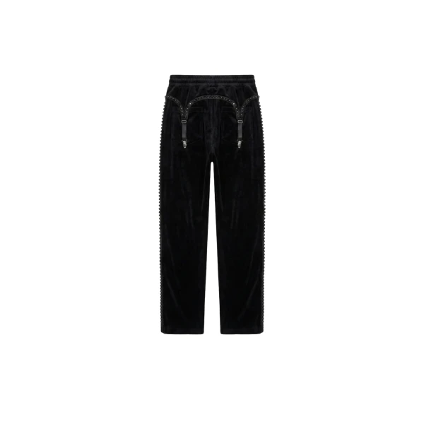 LOULOU Crystal Suspender Velvet Trousers | Tailored pants | Coveti