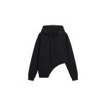 LOULOU Crystal Trim Asymmetrical Hoodie | Hoodies | Coveti
